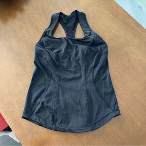Women’s Lululemon Athletica Black Racerback Workout Tank Top w/ Shelf Bra 6